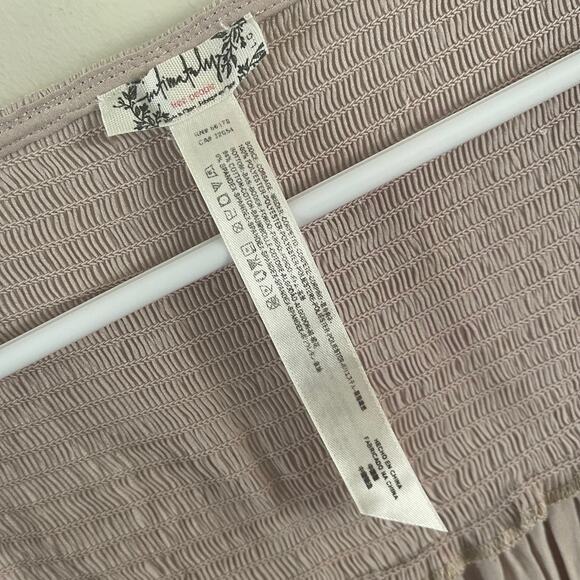 Intimately Free People Womens Bodysuit Blouse Smockin N Rockin Large Deep V Neck - Picture 9 of 10